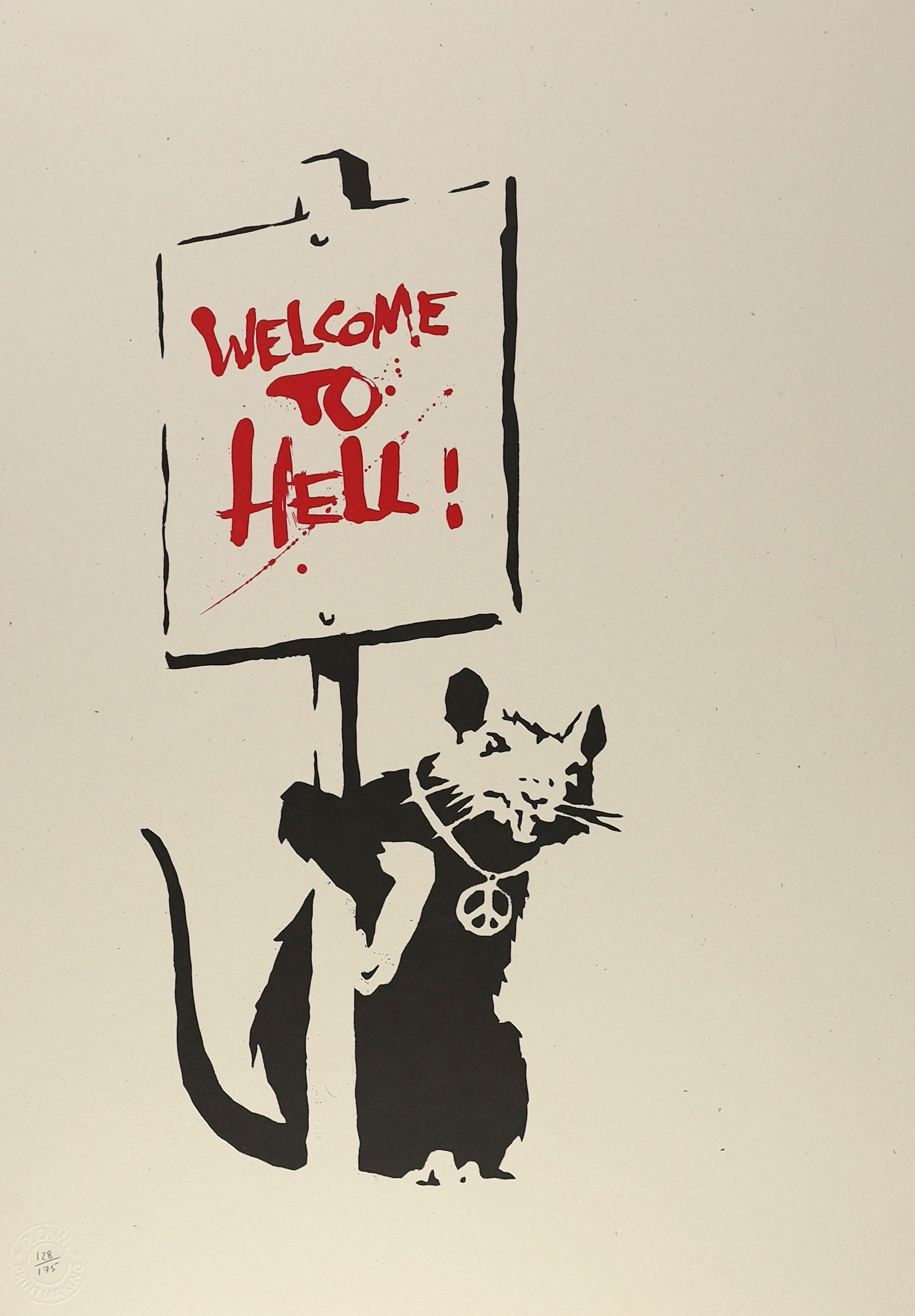 Banksy (b.1974), Welcome to Hell, 2004, screenprint in colours, on wove, 50 x 35cm.